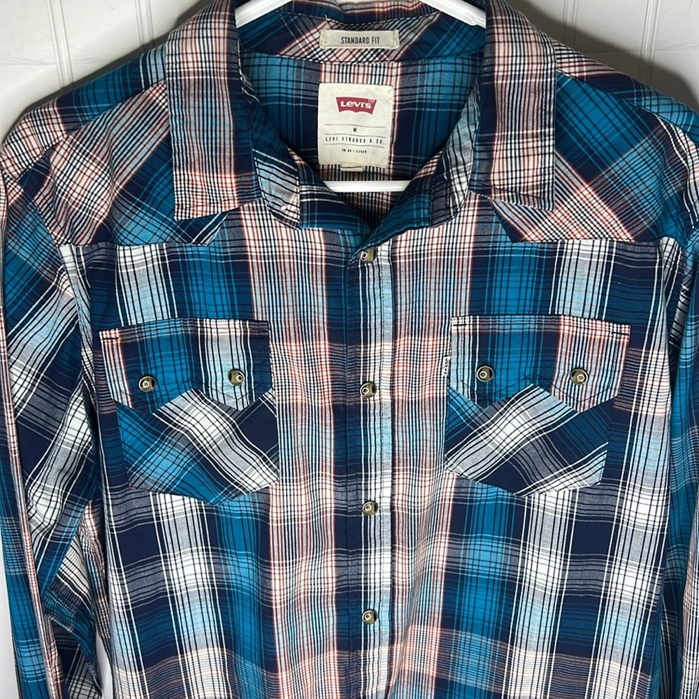 Levi’s Western Plaid Snap Shirt Size Medium